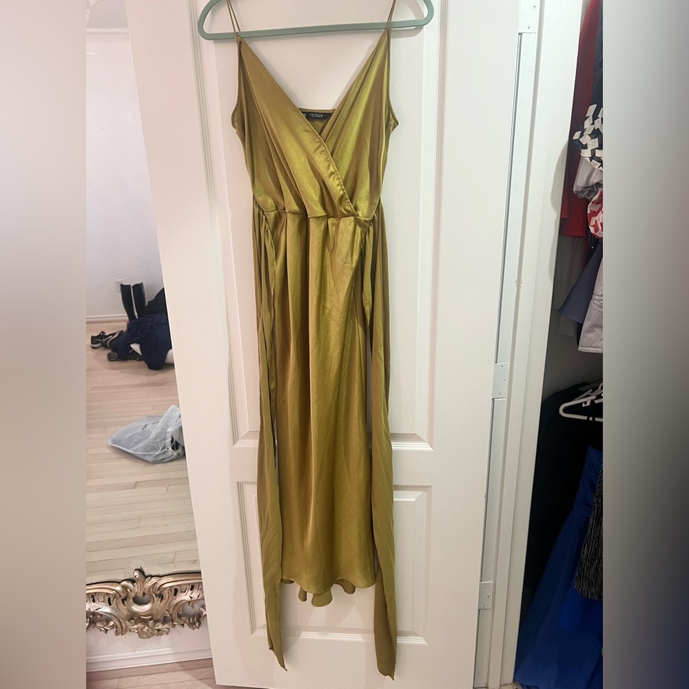 Zara Chartreuse Wrap Dress
